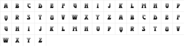 Mademoiselle Light 3D Regular  glyph index