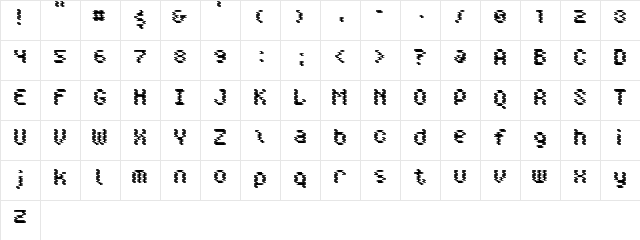 Doppler Regular  glyph index