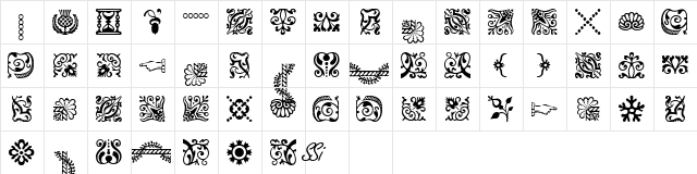 Caslon Ornaments SSi Ornaments  glyph index