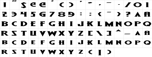 Wolf's Bane Expanded Expanded  glyph index
