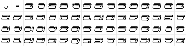 Patriotic No Stars Inverted Italic  glyph index