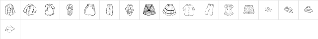 GE Clothing Regular  glyph index
