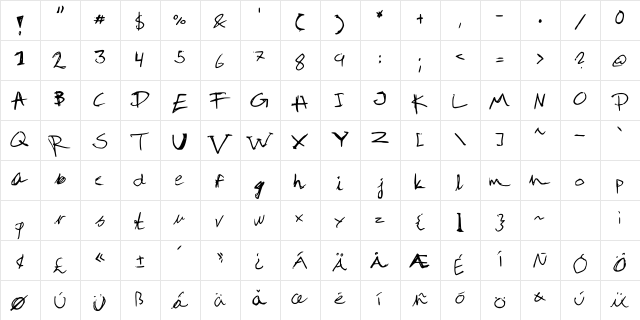 Soft rock Medium  glyph index