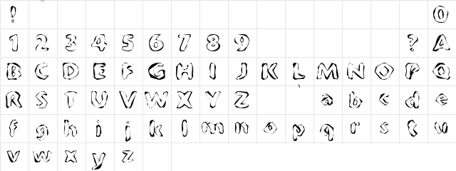 FlintPrint Regular  glyph index