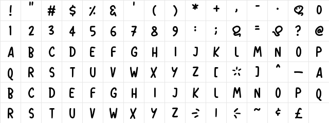 Balloon Pops Regular  glyph index