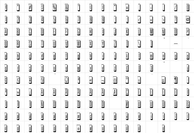 Image Club Regular  glyph index