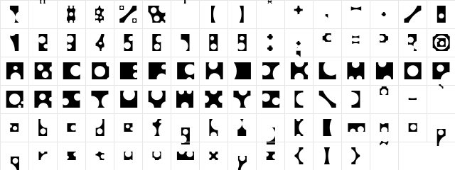 Toolego Regular  glyph index