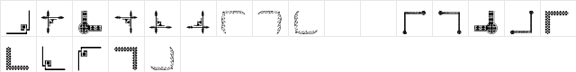Vintage Decorative Corners 9 Regular  glyph index