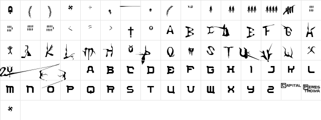 War Medium  glyph index
