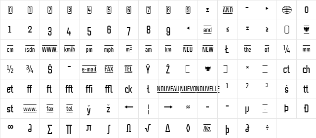 CaseStudyNoOne LT Medium  glyph index