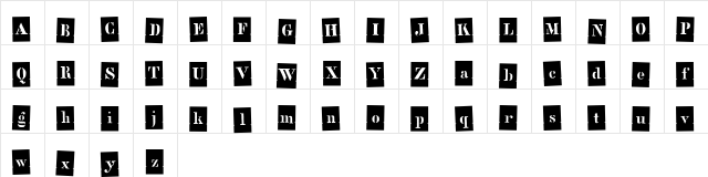 StencilFullBETA Regular  glyph index