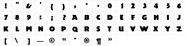 AcsiomaNextRoughC Regular  glyph index