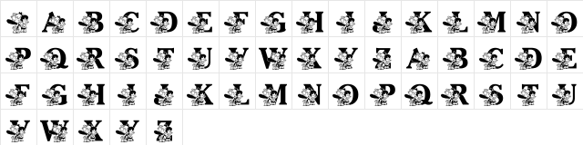 LMS Pebbles and Bam Bam Regular  glyph index