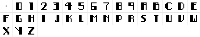 BitNoire Regular  glyph index