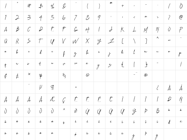 Imaginate Link Regular  glyph index
