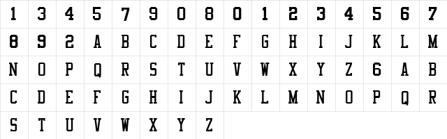 NFL Cowboys Throwback Regular  glyph index