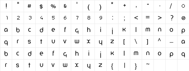 Lower Demo Regular  glyph index