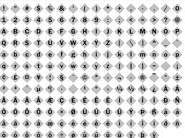DTCFranklinGotM45 Regular  glyph index