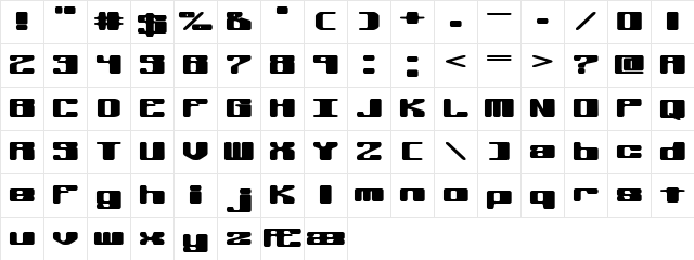 Off Kilter R (BRK) Regular  glyph index
