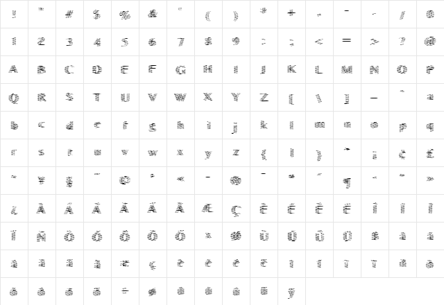 Singer Regular  glyph index
