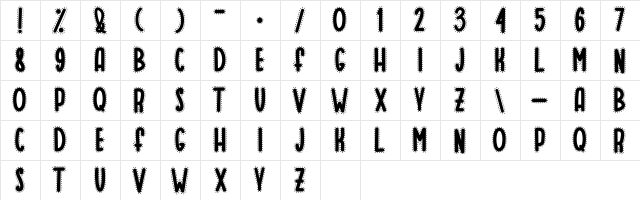 SWEETY CHEESE Regular  glyph index