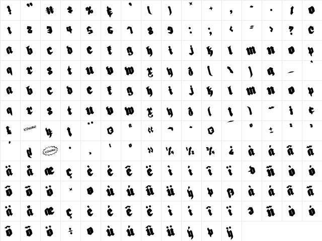 Bierg䲴en Rotate Rotate  glyph index