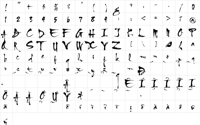 HL Thuphap 1BK upgrade Regular  glyph index