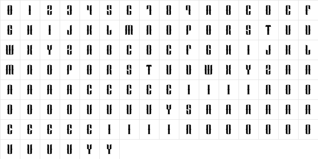 The-Alchemist Regular  glyph index