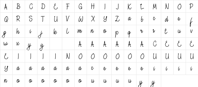 Moody Star Demo Regular  glyph index