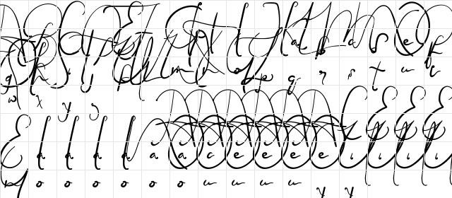 EleanorSatnightDemo Script Regular  glyph index