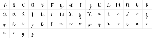 Diarylea scipt  glyph index