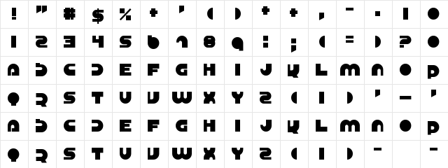 Iregula To Regular  glyph index