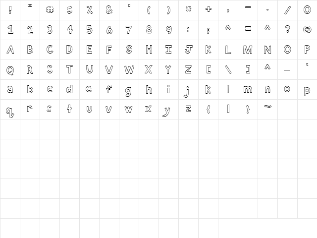 CK Block Regular  glyph index