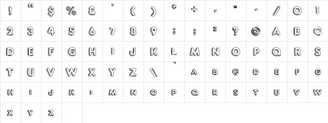Hang 'Em 2 Regular  glyph index