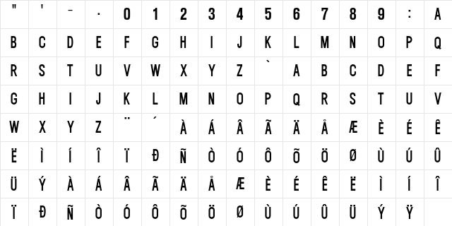 Azmie WC2010 Slovenia Regular  glyph index