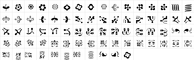 Caravan LH Regular  glyph index