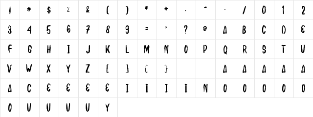 BAKUSHO Regular  glyph index