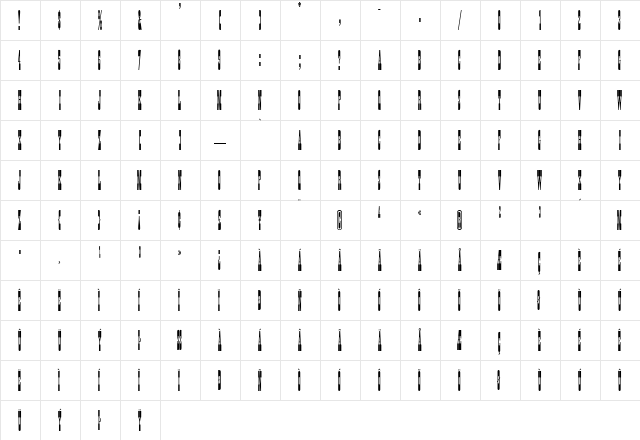 Posse Regular  glyph index
