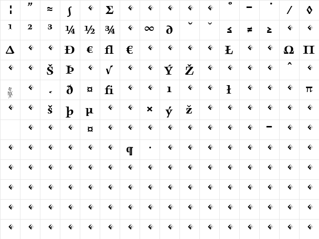 Angkoon-BoldExpert Regular  glyph index