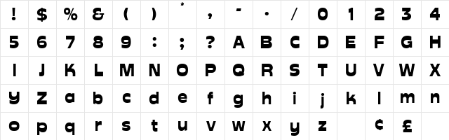 Elbe Normal  glyph index