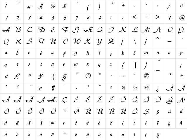 00294 Regular  glyph index