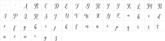 leisha Regular  glyph index