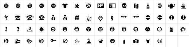RiansDingbats 4 Regular  glyph index