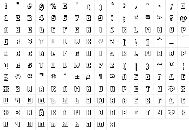 a_Simpler3D Bold  glyph index