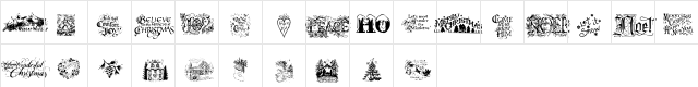 Christmas Cheer Regular  glyph index