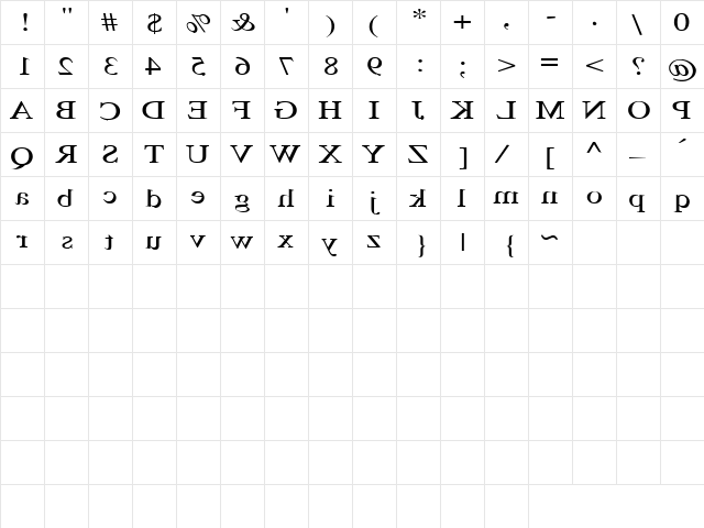 Chain 3 Regular  glyph index
