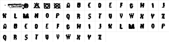 Static Regular  glyph index