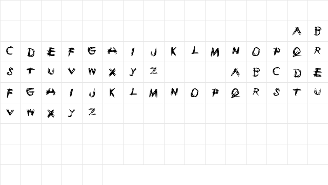 sketchie Medium  glyph index
