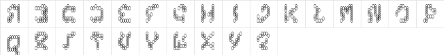 constant billy Regular  glyph index