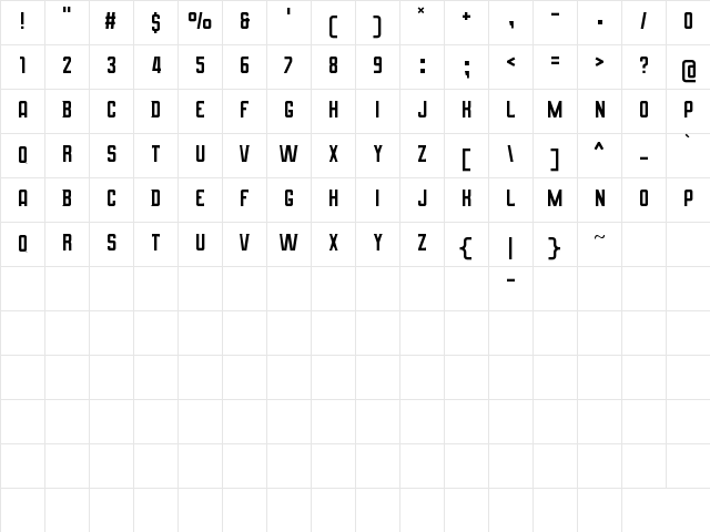Amsterdam Signature Duo Regular  glyph index